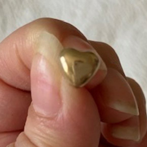 Tiny Gold Heart-Shaped Stud Earrings - Picture 1 of 3